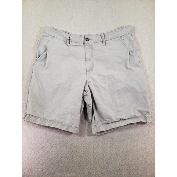 Boston‎ Traders Shorts Mens 40 Ivory Regular Fit 10" Inseam Mid-Rise Pockets - Picture 1 of 14